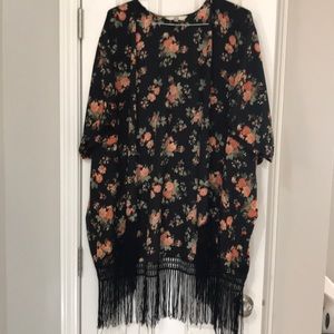 Jack by BB Dakota Kimono Open Poncho Floral